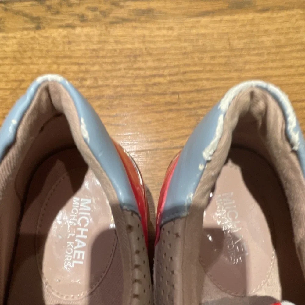 Michael Kors Pink White Red Blue Cushioned Lace-Up Low Top Women's Sneakers
